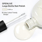 16.5ml Beige White Nail Polish Large Volume Quick Dry Nail Polish, Long Lasting Shine, Fingernail Toenail Nail Art DIY Home Travel Nail Art Gift