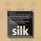 Suncdelv Silk,100% Silk Scrunchies for Hair,22 Momme Hair Ties for Anti-Crease & Breakage,Natural Women Hair Accessories，Fashion Hairbands 6PCS(Black）