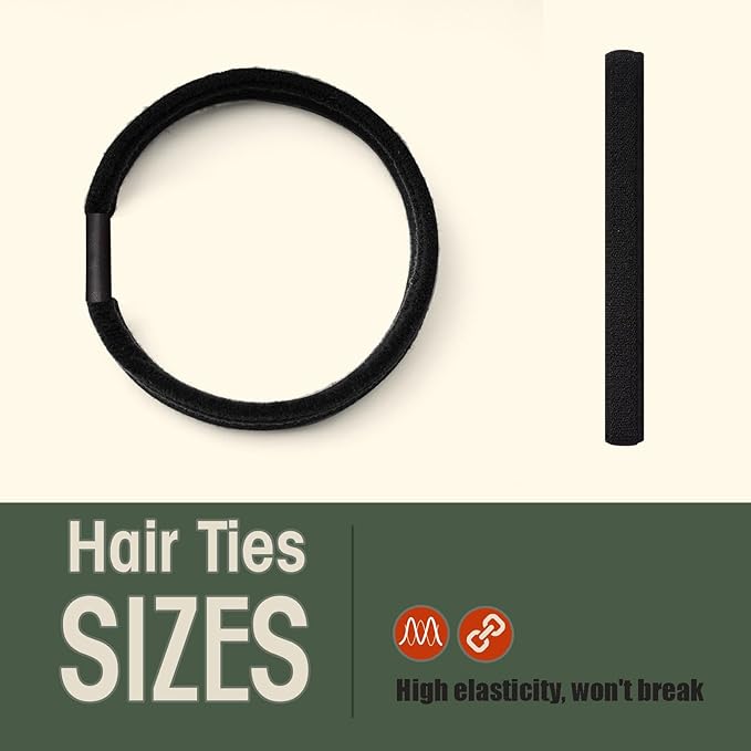 EasYoung Braided Mens Hair Ties For Men, For Buns Curly Thick Dense Hair Elastic Hair Ties For Guys, No damage No Crease Breakage, 9 Count (Pack of 1)