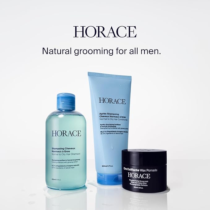 HORACE Hair Wax Pomade for Men – Strong & Long-Lasting Hold – Matte Finish – No Silicones or Mineral Oils – Woody Scent – Refillable, 50 ml