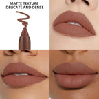 Matte Lipstick Crayon for Women, Warm Brown 24 Hour Lipstick Lip Liner Pencil, Neutral Lip Stick Lipliner Long Lasting Waterproof Smudge Proof, Vegan & Cruelty-Free, 02