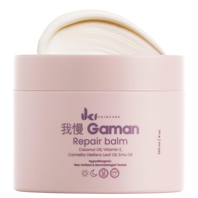 IKI Gaman Repair Face Balm - Intensive Skin Repair with Emu Oil, Camellia Oil & Vitamin E - Soothes Burns, Scars & Irritation - Body Moisturizer & Healing - Natural & Safe for Sensitive Skin