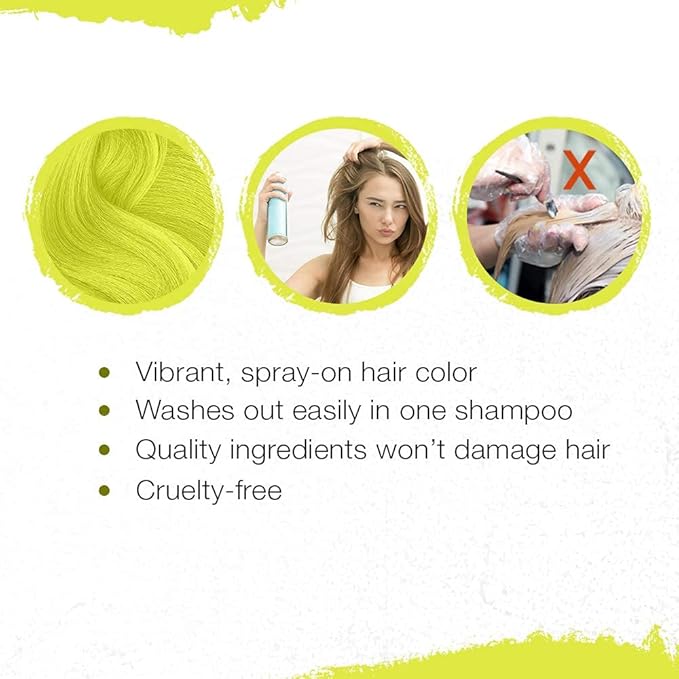 Punky Temporary Hair Color Spray – Leopard Yellow, Instant Vivid Temporary Hair Dye for Women, Wash Out, Hair-Color Spray, 3.5 oz, 2 Pack