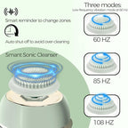 KangGlow Electric Silicone Face Cleansing Brush with UV-C, Sonic Facial Massager with 3 Modes & 3 Brush Heads, Exfoliating & Deep Pore Cleaning, Auto-Drying, Wireless Charging Ket