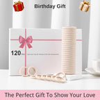 LuSeren 120 Pcs No Damage Hair Ties for Thick Hair, Large Soft Seamless Nylon Hair Elastics for Women, Ponytail Holders, Hair Accessories – Blonde