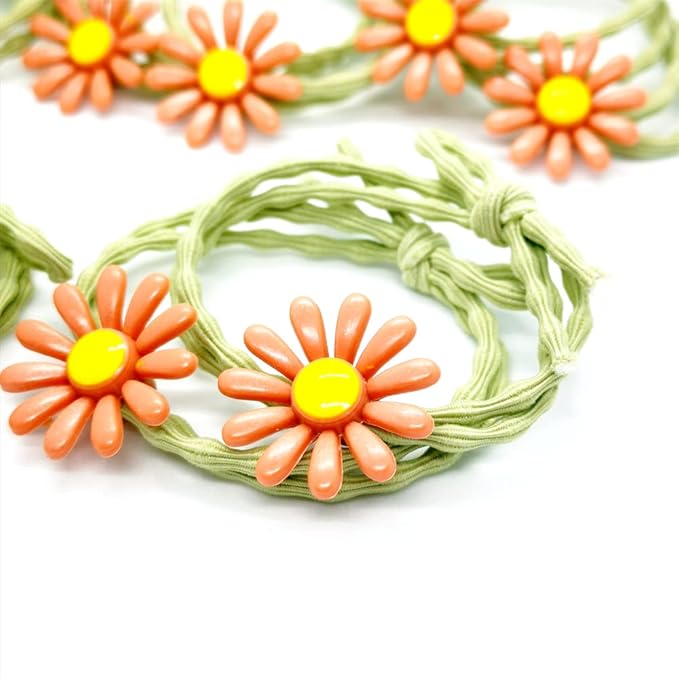 5pairs/Lot Sweet Hair Band Girl Hair Ties Hair Accessoires Small Sun Flower Design Rubber Band Perfect for Hair Style (Muti-Color)