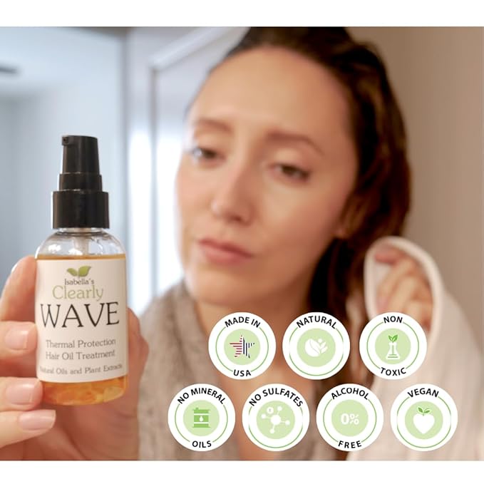 WAVE, Damage Control Hair Oil with Jojoba | Thermal Heat Protector for Sun, Flat Iron, Hot Blow Dry, Blowout to Prevent Damage and Breakage | Sulfate Free Natural Hair Styling Product Made in USA