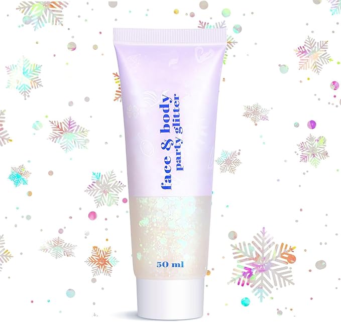 Christmas Face Glitter - Holiday Gift for Women Girls, Chunky Sparkling Glitter Makeup, Party Costume Accessories Christmas Stockings (Mermaid Glitter)