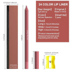 evpct 1Pcs Red Rose Matte Long Lasting Lip Liner Pencils Makeup for Shaping & Sculpting Lips, No Transfer Long Wear Waterproof Pigmented Lip Liner lipliners Crayon Lipstick Pencil with Sharpener 01