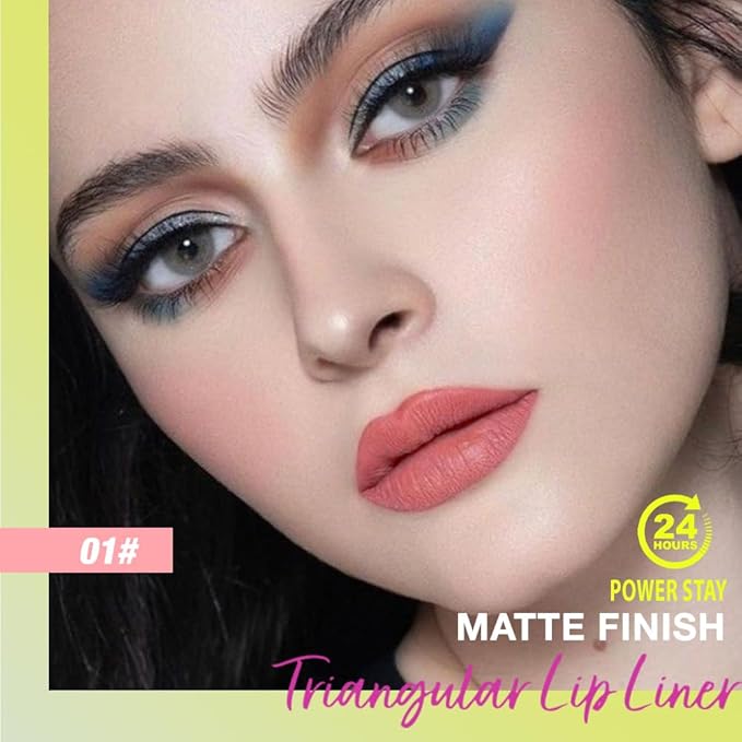 evpct Coral Red Triangle Lip Liner Pencil Stick for Women, Retractable Lips Liner Pen Triangle Tip for Sculpting & Filling & Plumping, Longwear Lipliners Pencil, Vegan Cruelty Free Lip Filler Plumper