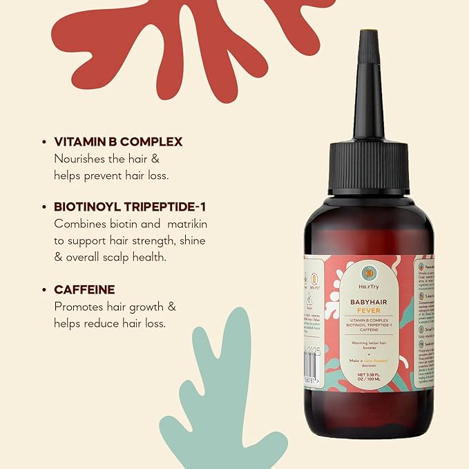 HairTry Babyhair Fever - Thinning Hair Treatment Women - Hair Serum for Hair Loss Prevention - Scalp Serum with Vitamin B Complex, Biotin & Caffeine - Hair Loss Solutions – Net 3.38 Fl. Oz/ 100 ml