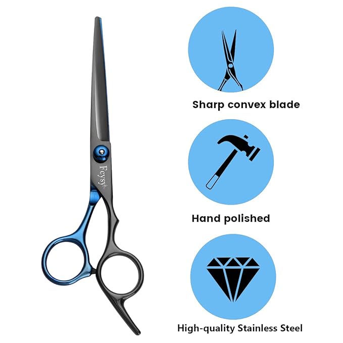 Hair Cutting Scissors Hair Shears Set, Fcysy Professional Barber Shears Thinning Scissors Kit for Haircutting, Hairdressing Shears Salon Accessories for Women Men