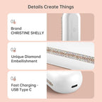 Hair Straightener Brush, Portable Cordless Straightening Brush for Travel, Negative Ion Hot Comb Hair Straightener with 9 Temps for Women, Anti-Scald Ceramic, Fast Charge