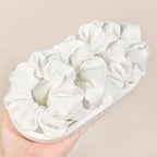 Soft Scrunchies for Women - No Crease, No Damage Hair Ties for Thick or Thin Hair in White - Ponytail Holders, 5-Pack