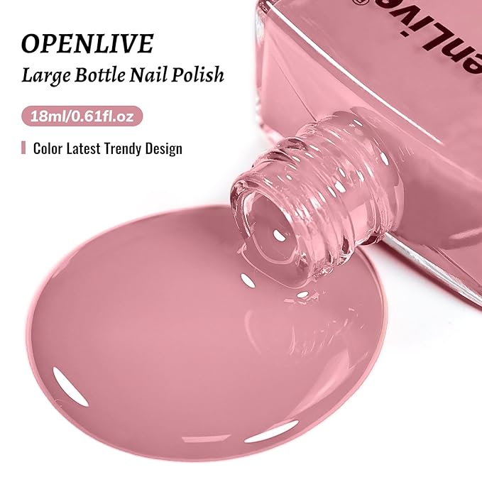18ml Dusty Rose Nail Polish Large Volume Quick Drying Light Pink Nail Polish, Fast Drying and Long Lasting Color Nail Art DIY Home Manicure Gift for Women