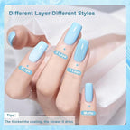 16.5ml Light Blue Nail Polish Large Volume Quick Drying Nail Polish, Fast Drying and Long Lasting Color Nail Art DIY Home Manicure Gift for Women