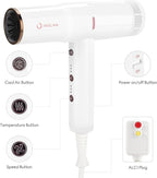 Hair Dryer, IG INGLAM Professional 110,000 RPM High Speed Blow Dryer, Negative Ion Low Noise 3 Heat Settings & 3 Speed & Cold Settings, Lightweight for Travel Home Salon Ionic Hair Dryer