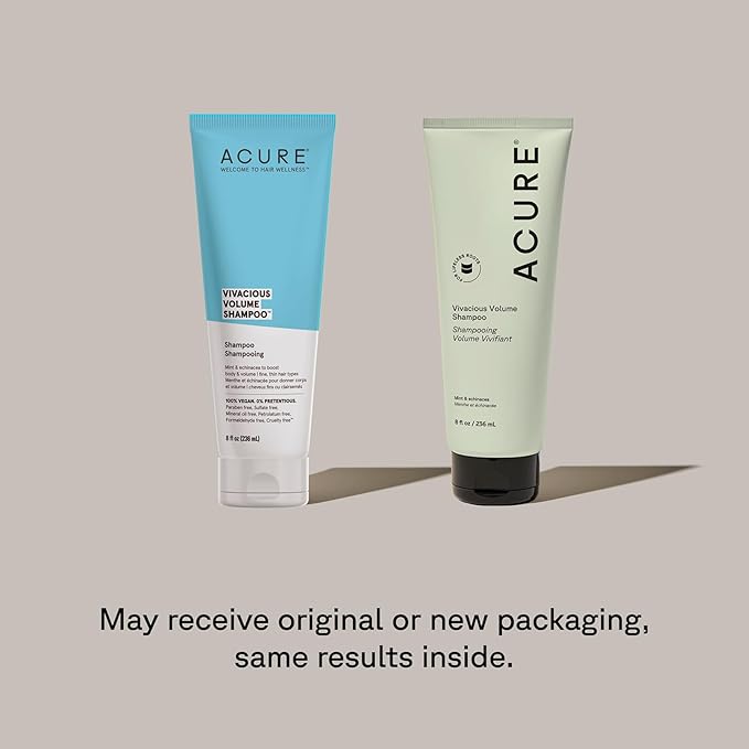 Acure Vivacious Volume Shampoo and Conditioner Set - Thickening & Volumizing Hair Care for Thick, Full Locks, Boost for Thin, Fine Hair, Sulfate Free, Paraben Free, Vegan - 8 fl oz (Pack of 2)