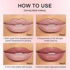2 Pcs Natural Nude Brown Beige Colors Lip Liner Lipstick Pencils Set for Daily Makeup,Easy to Apply & Remove,Waterproof