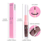 Kaely 2-in-1 Dark Borwn Metallic Lipstick and Lip Liner, Shimmer Liquid Metallic Lipsticks for Women, Glitter Lip Gloss Stain Long Lasting Waterproof Smudge Proof 24 Hour, Vegan Makeup, 11