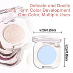 Light Blue Matte Single Eyeshadow, Lightweight Blendable Mini Eye Shadow for Older Women, Monochrome Eyeshadow Palette Makeup Pigmented Waterproof, Vegan & Cruelty-Free, 22