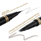 Eyebrow Pen,2-in-1 Waterproof Eyebrow Pencil with 4 Tip Microblading Brow Pen and Ultra-Precise Brow Pencil,with Dual-ended Eyebrow Brush,Eyebrow Makeup for Natural Looking - Dark Coffee