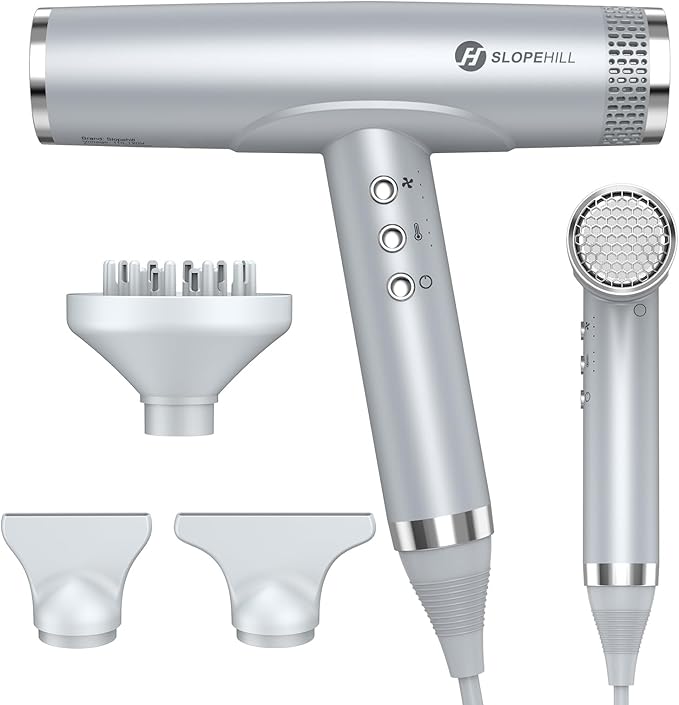 slopehill Hair Dryer - Professional Ionic Hairdryer, High-Speed Blow Dryer for Fast Drying, Home & Salon & Travel, Low Noise, Lightweight Compact Ceramic Blowdryer