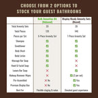 20 Display Ready Boxed Amenity Kits with Premium Hotel Toiletry Essentials - 1.5 oz Shampoo, Conditioner, Shower Gel, Lotion, 1.2 oz Guest Soap & 2 Makeup Remover Wipes - Air bnb & Vacation Rentals