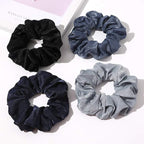Silk Satin Scrunchies Women Hair Ties - Ivyu Big Scrunchy Ponytail Holder No Crease Hair Bands Soft Elastic No Hurt Your Hair for Vsco Girl Women Blue