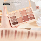 12-Color Nude Neutral Eyeshadow Palette – Matte Shimmer Glitter Warm Brown Caramel Eye Shadow Kit, High Pigment Long-Lasting Blendable Natural Soft Glam Makeup Palette for Daily Wear & Beginners