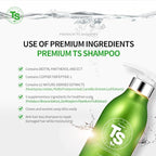 Premium TS Shampoo 10.14 fl oz / 300g for hair loss prevention, Anti-Thinning Biotin Shampoo, Korean shampoo, Natural Daily Routine