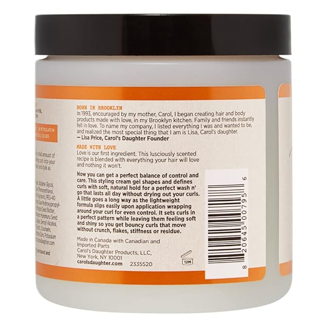 Carol’s Daughter Coco Creme Curl Shaping Cream Gel, with Coconut Oil, Coconut Milk, Hair Gel for Curly Hair , Silicone, Paraben and Mineral Oil Free, For Very Dry Split Ends, 16 Oz