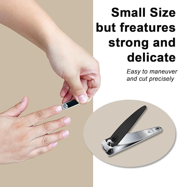 30 Pieces Fingernail Nail Clipper Bulk Blak Sliver Portable Toenail Clippers Cutter Set