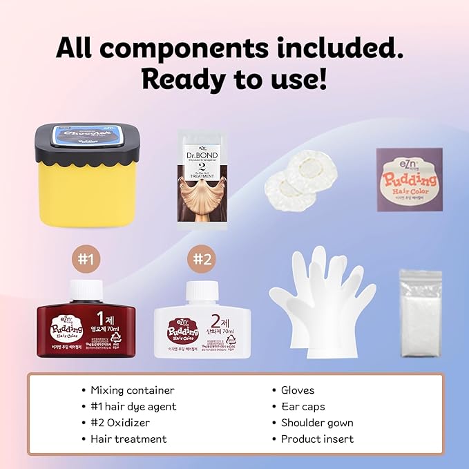 eZn Pudding Hair Dye, Ammonia-Free, Semi-Permanent DIY Korean Hair Dye Color with Keratin, Odorless Gentle for Sensitive Skin No Skin Irritation (Ash Blue Gray)