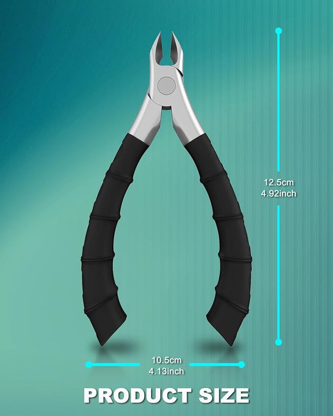 22MM Wide Jaw Toe Nail Clippers for Thick Nails,Podiatrist Ingrown Toenail Tool for Seniors,Professional Heavy Duty Nail Trimmer Cutter for Men,Ergonomic Antl-Slip Handle (Black)