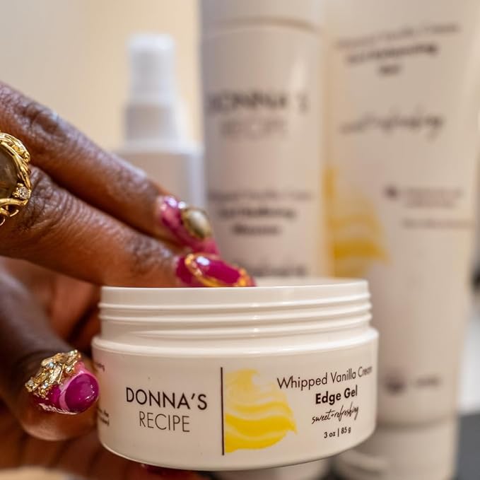 Donna's Recipe by Tabitha Brown | Whipped Vanilla Cream Edge Gel – Long-Lasting, Non-Flaking Hold & Nourish-Boost Shine – 3 oz