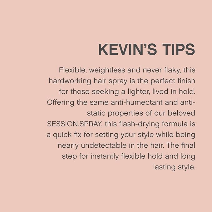 KEVIN.MURPHY SESSION.SPRAY FLEX - Flexible Finishing Hair Spray - For All Hair Types - Lightweight Hold - Humidity Resistant Hair Care - Travel Size - 100 mL / 3.4 fl oz