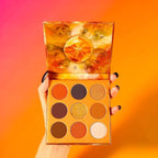 docolor Eyeshadow Palette 9Colors Orange Eyeshadow Gemstone Shadow Palettes Highly Pigmented Mattes Shimmers Smokey Glitter Cream Colorful Powder Blendable Long Lasting Waterproof Makeup Palette