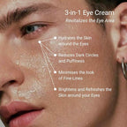 THAROS 3-in-1 Multi-Action Eye Cream for Men, Hydrating and Calming, Hyaluronic Acid, 0.5 fl.oz, Vegan. All Skin Types