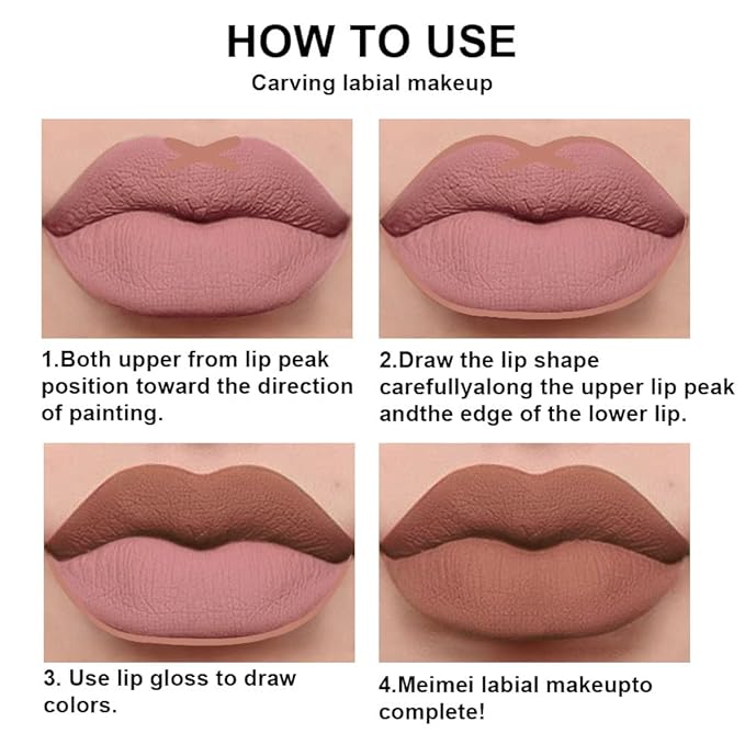 evpct 2Pcs Nude Brown Lip Liner and Matte Lipstick Makeup Sets, Vegan Lipstick Lip Liner and Gloss Stain Set Long Lasting Waterproof labiales mate 24 horas originales matte larga duracion 24 27#