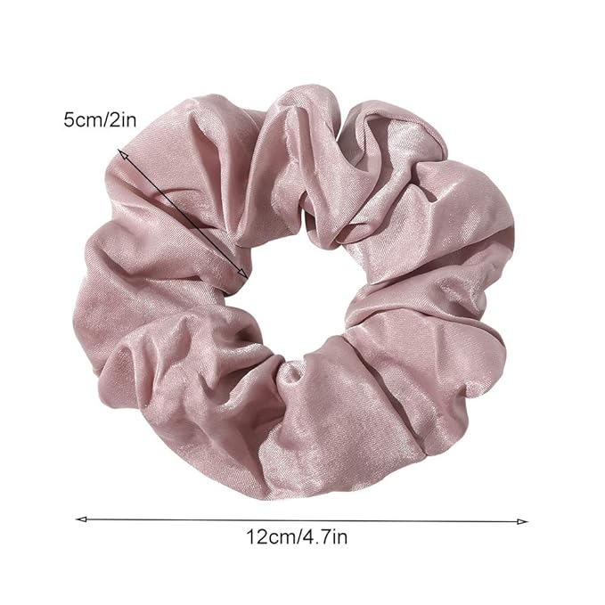 Ivyu Silk Satin Scrunchies - No Crease Hair Ties for Women, Thick Hair Ponytail Holders with Soft Elastic Bands