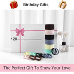 LuSeren 120 Pcs No Damage Thick Hair Ties, Large Soft Seamless Nylon Cloth Hair Elastics for Women - Neutrals 5