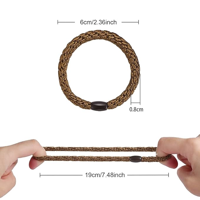 Hair Ties for Women Girls, Funtopia 30 Pcs Elastics Hair Bands Ponytail Holders for Thick Hair, No Damage No Crease Hair Elastics (Black/Brown/White/Beige/Coffee)