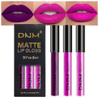 evpct 3Pcs Purple Hot Pink Fuchsia Red Matte Liquid Lipstick Lip Stain Sets for Women, Matte Lipstick Long Lasting Waterproof Permanent 24 Hours original, Lip Sticks Pack for Halloween Daily Makeup
