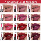 evpct 6Pcs Pink Dark Ruby Wine Red Plum Purple Matte Lipstick Sets for Women Velvet Lipstick Long Lasting Waterproof 24 Hours Lip Stick Stain Makeup Gift Set labiales mate 24 horas originales B