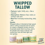 Whipped Tallow 2oz - All Natural Face Cream + Whole Body Moisturizer for Dry Skin - Made With Scented Oil Blend - No Preservatives, Parabens or Seed Oils - USA Made (Lavender)