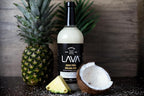 (3 Pack) LAVA Premium Coco Pina Colada Made with Cream of Coconut and Real Pineapple, No Artificial Sweeteners or Flavors, 1-Liter (33.8oz) Glass Bottle.