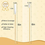 200 Pcs Large Cotton Swabs for Pet Care, 6 Inch Long Cotton Swabs with Bamboo Handle, Professional Dog Ear Swabs, Absorbency Big Cotton Tips, Pet Cleaning Solution Supplies