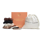 Clementine Sleepwear Organic Silk Scrunchie Set Ice Cream | 4 Skinny and 4 Midi Scrunchies Made with GOTS Certified Silk for Gentle, Frizz-Free Styling