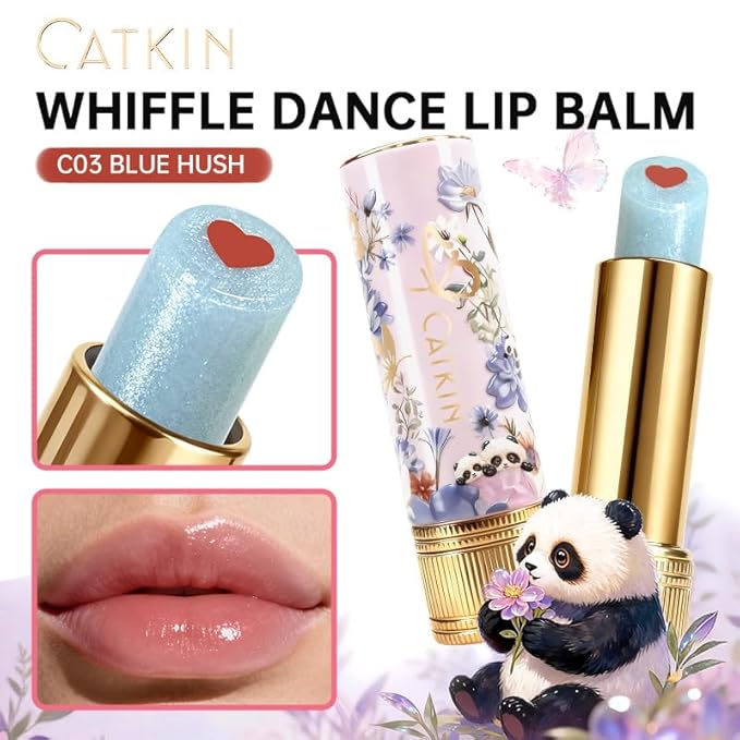 Tinted Lip Balm with Colorful Serum Core, CATKIN Cute 2-in-1 Coral Lip Balm Gloss, Moisturizing with Jojoba Oil Hyaluronic acid, Citrus Tea Flavor, Trendy Lip Care for Women & Girls - C03 Coral